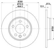 8DD 355 105-611 - Tarcza hamulcowa HELLA PAGID 