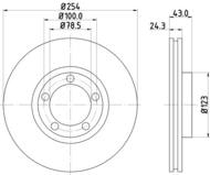 8DD 355 105-631 - Tarcza hamulcowa HELLA PAGID 