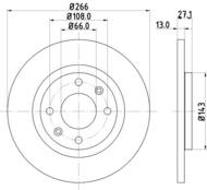 8DD 355 105-751 - Tarcza hamulcowa HELLA PAGID 