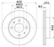 8DD 355 105-921 - Tarcza hamulcowa HELLA PAGID 