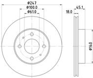 8DD 355 105-931 - Tarcza hamulcowa HELLA PAGID 