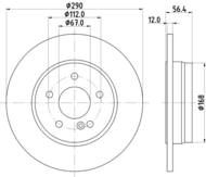 8DD 355 105-951 - Tarcza hamulcowa HELLA PAGID 