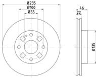 8DD 355 107-191 - Tarcza hamulcowa HELLA PAGID 