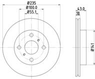 8DD 355 107-281 - Tarcza hamulcowa HELLA PAGID 