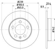 8DD 355 107-461 - Tarcza hamulcowa HELLA PAGID 