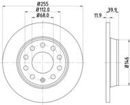 8DD 355 107-561 - Tarcza hamulcowa HELLA PAGID 