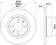 8DD 355 107-851 - Tarcza hamulcowa HELLA PAGID 