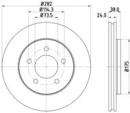 8DD 355 107-931 - Tarcza hamulcowa HELLA PAGID 