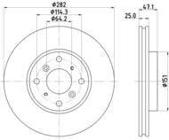 8DD 355 108-131 - Tarcza hamulcowa HELLA PAGID 