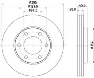 8DD 355 108-531 - Tarcza hamulcowa HELLA PAGID 