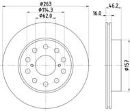 8DD 355 108-711 - Tarcza hamulcowa HELLA PAGID 