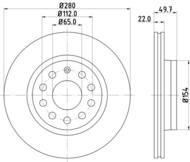 8DD 355 109-561 - Tarcza hamulcowa HELLA PAGID 