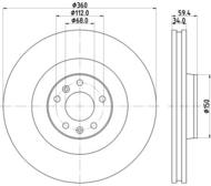 8DD 355 109-851 - Tarcza hamulcowa HELLA PAGID 