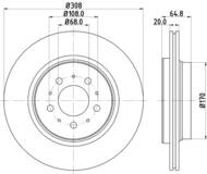 8DD 355 110-611 - Tarcza hamulcowa HELLA PAGID 