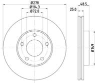 8DD 355 110-881 - Tarcza hamulcowa HELLA PAGID 