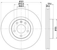 8DD 355 111-141 - Tarcza hamulcowa HELLA PAGID 