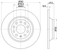 8DD 355 111-181 - Tarcza hamulcowa HELLA PAGID 