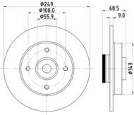 8DD 355 111-331 - Tarcza hamulcowa HELLA PAGID 