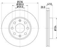 8DD 355 111-341 - Tarcza hamulcowa HELLA PAGID 