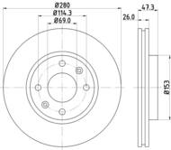 8DD 355 111-771 - Tarcza hamulcowa HELLA PAGID 