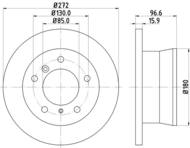 8DD 355 111-901 - Tarcza hamulcowa HELLA PAGID 