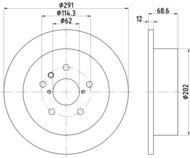 8DD 355 112-421 - Tarcza hamulcowa HELLA PAGID 