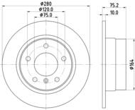 8DD 355 112-641 - Tarcza hamulcowa HELLA PAGID 