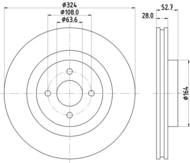 8DD 355 112-711 - Tarcza hamulcowa HELLA PAGID 