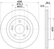 8DD 355 112-931 - Tarcza hamulcowa HELLA PAGID 