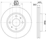 8DD 355 112-951 - Tarcza hamulcowa HELLA PAGID 