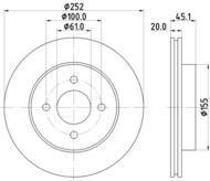 8DD 355 112-961 - Tarcza hamulcowa HELLA PAGID 