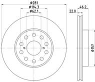 8DD 355 113-071 - Tarcza hamulcowa HELLA PAGID 