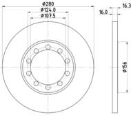 8DD 355 113-291 - Tarcza hamulcowa HELLA PAGID 