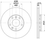 8DD 355 113-321 - Tarcza hamulcowa HELLA PAGID 