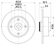 8DD 355 113-481 - Tarcza hamulcowa HELLA PAGID 