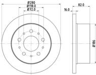 8DD 355 113-711 - Tarcza hamulcowa HELLA PAGID 