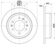 8DD 355 114-041 - Tarcza hamulcowa HELLA PAGID 