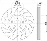 8DD 355 114-231 - Tarcza hamulcowa HELLA PAGID 