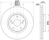 8DD 355 114-281 - Tarcza hamulcowa HELLA PAGID 