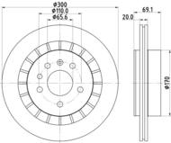 8DD 355 114-381 - Tarcza hamulcowa HELLA PAGID 