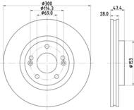 8DD 355 114-481 - Tarcza hamulcowa HELLA PAGID 