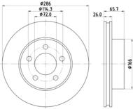 8DD 355 114-761 - Tarcza hamulcowa HELLA PAGID 