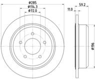 8DD 355 114-801 - Tarcza hamulcowa HELLA PAGID 