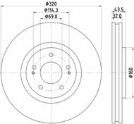 8DD 355 114-841 - Tarcza hamulcowa HELLA PAGID 