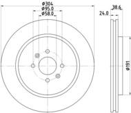 8DD 355 114-871 - Tarcza hamulcowa HELLA PAGID 