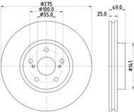 8DD 355 115-081 - Tarcza hamulcowa HELLA PAGID 