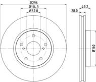 8DD 355 115-191 - Tarcza hamulcowa HELLA PAGID 