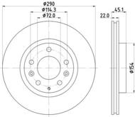 8DD 355 115-311 - Tarcza hamulcowa HELLA PAGID 