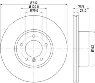 8DD 355 115-381 - Tarcza hamulcowa HELLA PAGID 