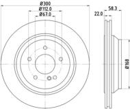 8DD 355 115-391 - Tarcza hamulcowa HELLA PAGID /tylna/ 